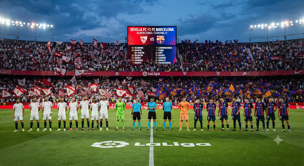 alineaciones de sevilla fc contra fc barcelona