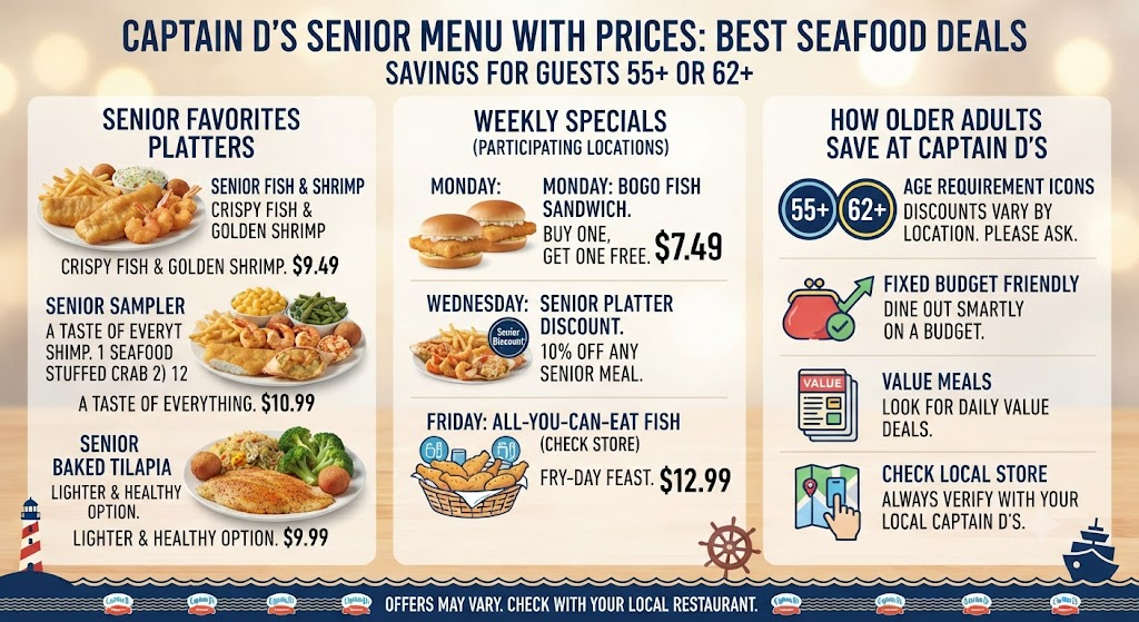 Captain D's Senior Menu With Prices
